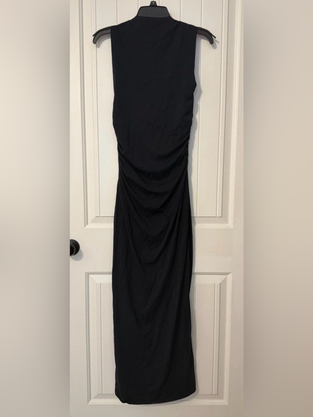 Abercrombie & Fitch Black Strapless Ruched Maxi Dress